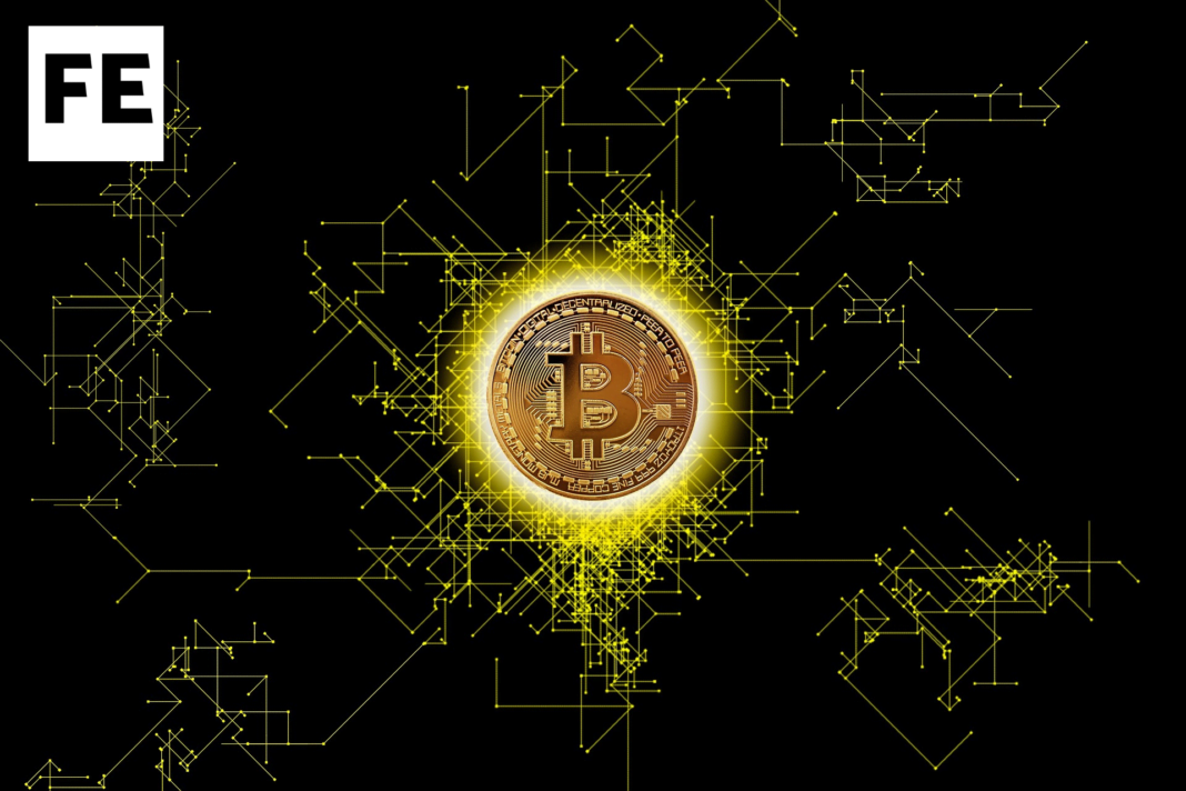 1. Bitcoin symbol on black background with yellow lines. 2. Cryptocurrency icon on dark backdrop with yellow streaks. 3. BTC logo against black with yellow accents.